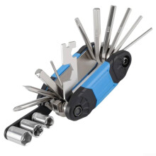16in1 Bike Tool Set Black For Cyclists Compact Bicycle Repair Tool Kit Multi Tool For Bike Maintenance