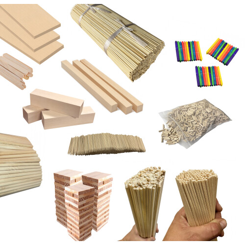 Set of 500 long bamboo sticks (3 mm x 50 cm, pointed on one side) 2