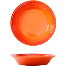 Dinner Plates, Pasta Bowls, Soup Plates, Large Porcelain Serving Bowls - Ceramic 600ml Set Of 2, Oranje