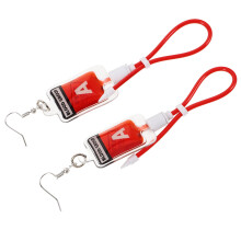 Recurve Kreative Ohrringe 11,50x2,50x1,50cm Rot