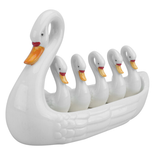 1 Set Schwanförmiger Keramik Stäbchenhalter Für Zu Hause Weiß