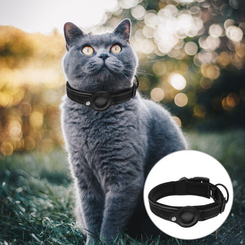 1Pc Black Nylon Anti-Lost Locator Collar Protective Case for Pets 2