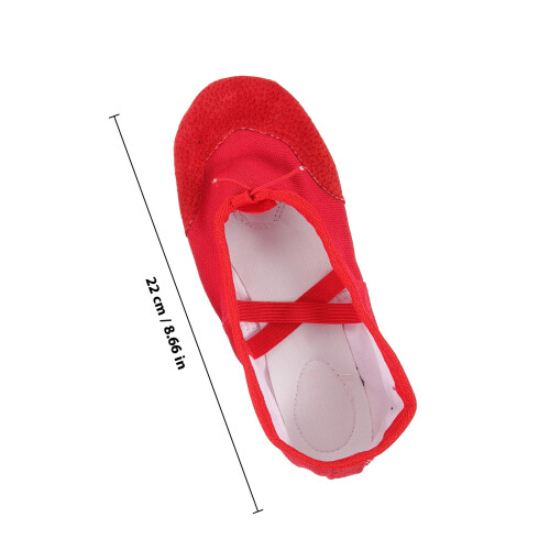 Ballettschuhe Gymnastikschuhe Glänzend Kinder Rot 1