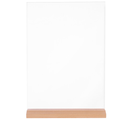 Porte-Affiche Acrylique Stable Clair Avec Pied Bois Polyvalent 1