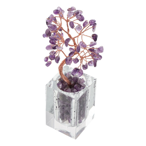 4Pcs Árvore De Bonsai De Cristal Com Base Para E