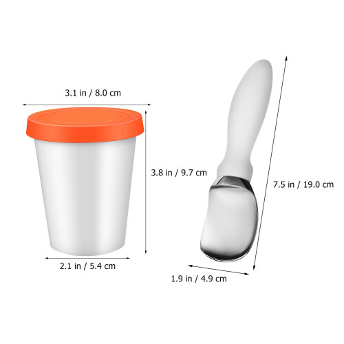 4 Stuks Ijs Cups 250 Ml Met Silicone En 2