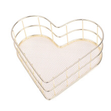 Wrought Iron Metalltablett Herzform Wohnaccessoire Golden