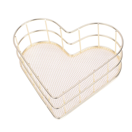 Wrought Iron Metalltablett Herzform Wohnaccessoire Golden