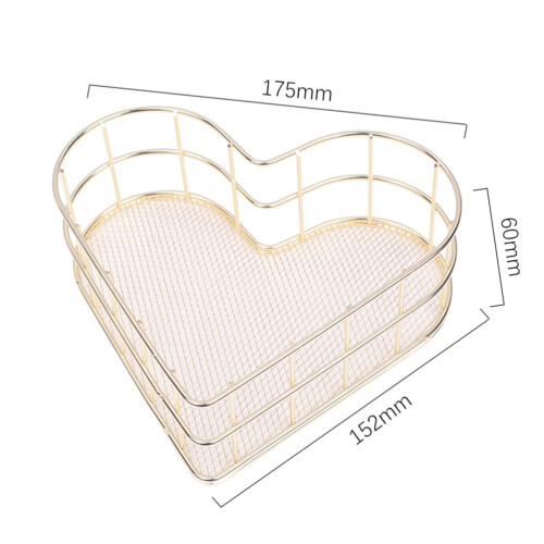 Wrought Iron Metalltablett Herzform Wohnaccessoire Golden 2