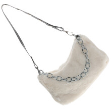 Plüsch Schultertasche Clutch Einkaufstasche Damen Mit Reißverschluss