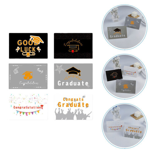6 Sets Abschluss-Thema Grußkarten Karten Geschenke 2