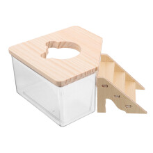 1Set Transparent Hamster Sand Bath Box Pet Wood Small Animal Bathroom