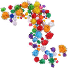 300 Stück Bunte Flauschige Pom Poms Bastelzubehör Mix-Style