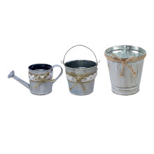 3Stk Blumenkübel Retro Eisenhandwerk Wohnaccessoire