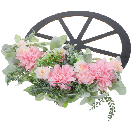 Kranz Für Die Eingangstür, Simulationsblumen, Holzrad,