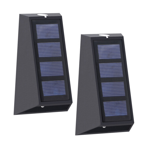 2Stk Solar Wandleuchte LED