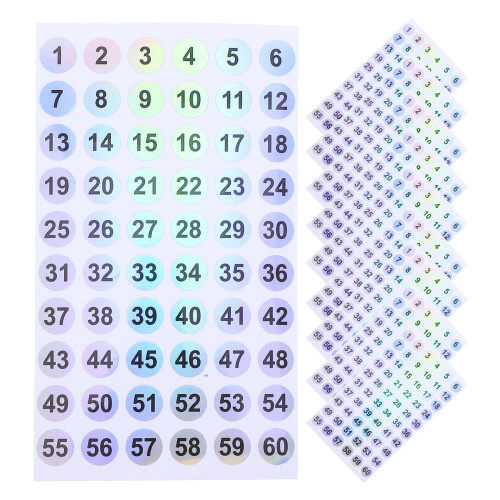 50 Nummern-Index-Aufkleber Numerierte Postfach-Nummern