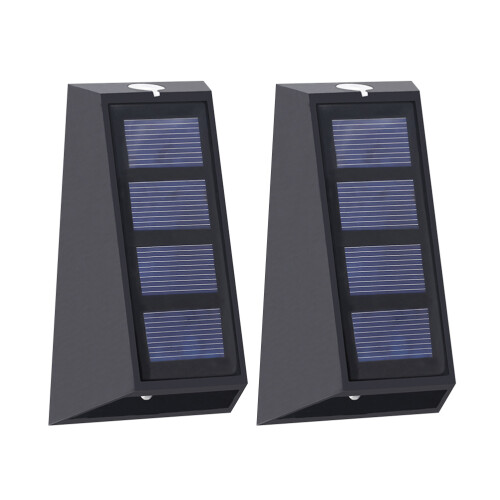 2Stk Solar Wandleuchte LED 1