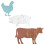 1 Set Geformte Holzschilder Huhn Schwein Kuh 8