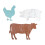 1 Set Geformte Holzschilder Huhn Schwein Kuh 6