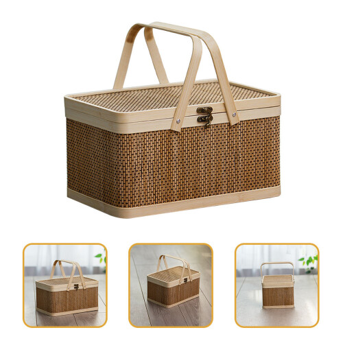 Picnic Korb Weiden Rattan Servierkorb 2