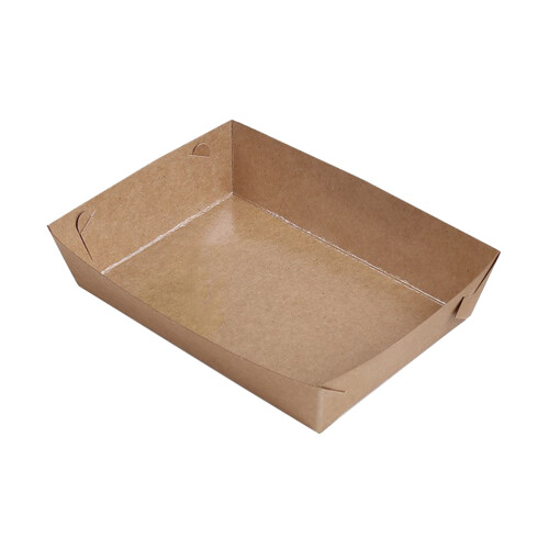 30Stk Einweg Papier Essensserviertablett Kraftpapier Bootform