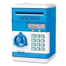 Automatisches Mini-Sparschwein mit Sicherheitsfunktion, blau