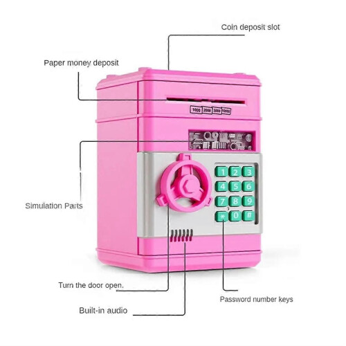 Automatisches Mini-Sparschwein mit Sicherheitsfunktion, blau 2