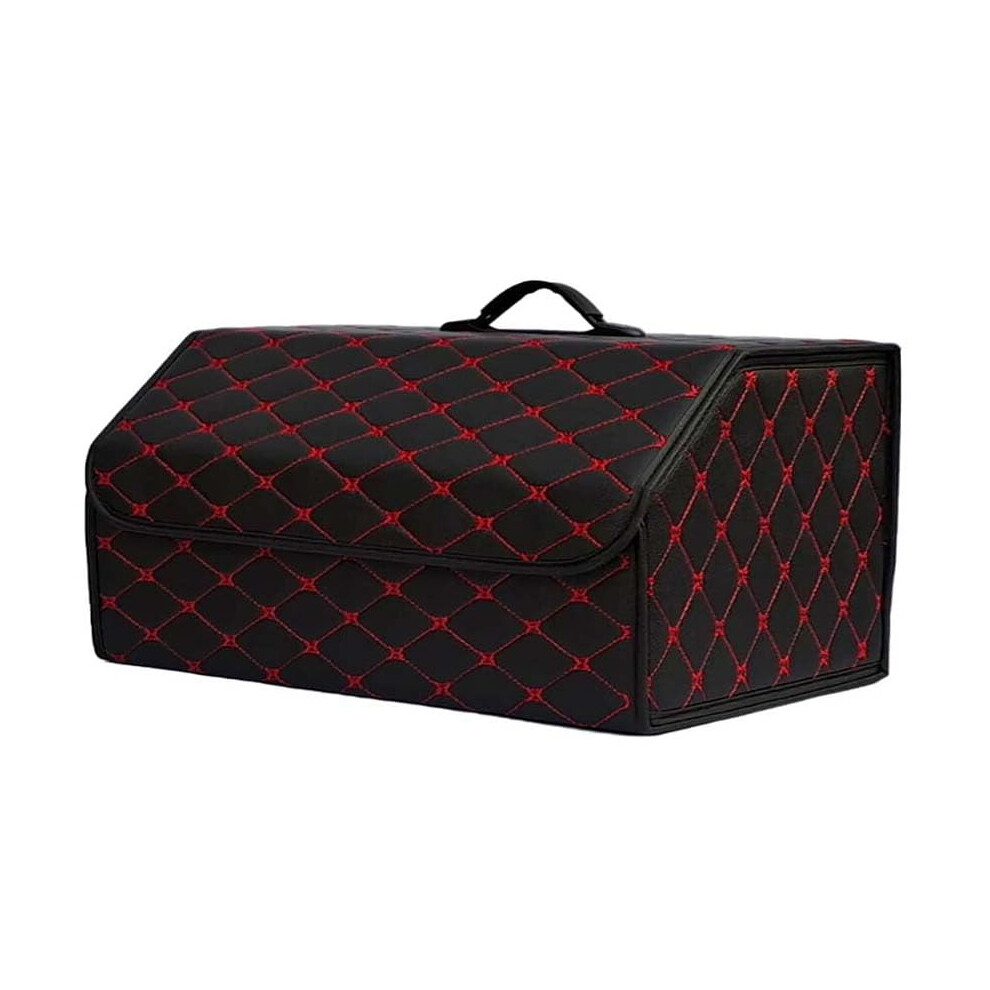 Car Boot Organiser For Chery Arrizo 3 5 6 7 Ex Gx Xl Leather Waterproof Trunk Organizer Collapsible Black/Red 9393856392155