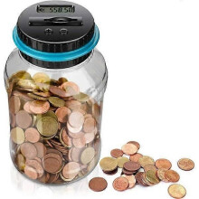 Spardose mit LCD-Anzeige, automatischem Münzzählbehälter, 1,5 Liter Fassungsvermögen, digitalem Sparschwein