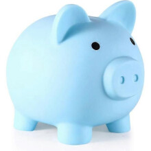 Unzerbrechliches Sparschwein aus Kunststoff; Sparschwein für Mädchen und Jungen; blau; 10,5 x 8 x 9,5