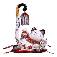 8,6 Zoll große Keramik-Spardose und Geldkästchen in Form einer Maneki Neko Glückskatze – Glückskatzenfigur