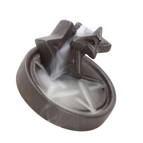 Ceramic Backflow Weihrauchbrenner Fünfzackiger Stern Sand 2