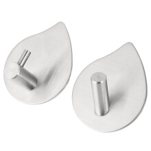 4Pcs Silver Kitchen Hooks Strong Adhesive Hang Over Door Metal Hangers