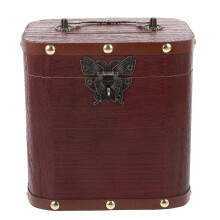 Retro-Spardose aus Holz mit Schloss im Vintage-Stil, ideal zur Aufbewahrung von Geld, Geld oder Schmuck,
