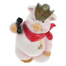 Niedliche, mehrfarbige Spardose in Schweinchenform aus Kunstharz – einzigartiges Design – Einwegsparen