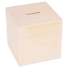 Spardose aus Holz für Kinder, unbehandeltes Holz, Münzaufbewahrung für Zuhause und Kinderzimmer