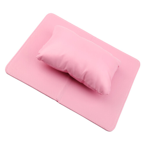 1Set Handkussen Manicure Mat PU Leer Roze Salon Tool
