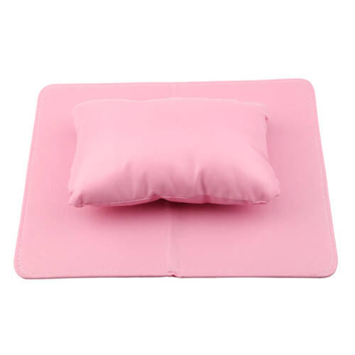 1Set Handkussen Manicure Mat PU Leer Roze Salon Tool 2