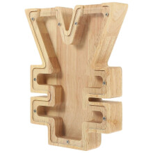 Spardose aus Holz für Erwachsene, kreativ geformt, hellbraun, ideal zum Sammeln von Münzen und Schmuck.