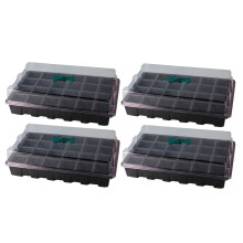 4 Set 24 Celle Vassoio Germinazione Con Coperchi E Aereazione