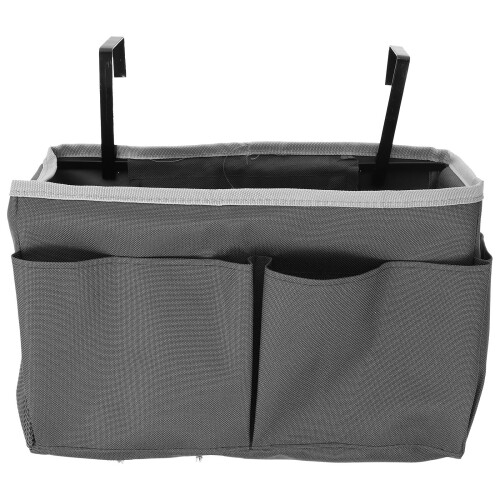 1Pc Waterproof Oxford Cloth Bedside Hanging Organizer Bag Grey
