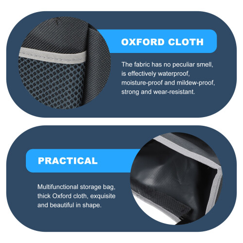 1Pc Waterproof Oxford Cloth Bedside Hanging Organizer Bag Grey 1