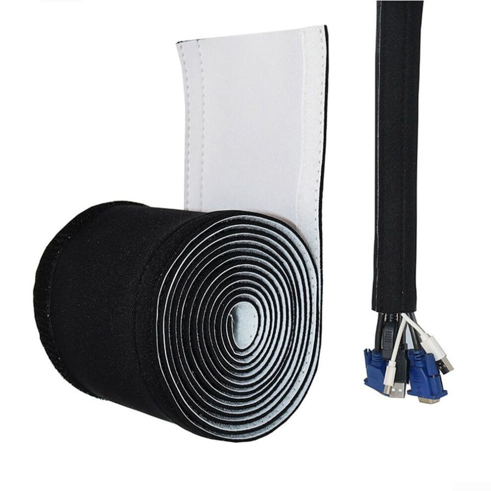 Flexible Wire Cord Hider Cover Neoprene Cable Management Sleeve 50Cm X 13.5Cm Durable Wire And Cable Sheath Reduction 9016109454706