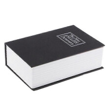 Boekkluis met slot, spaarpot, mini geldopslag, zwart woordenboek -Sy