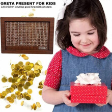 Retro Money Box Japanese Piggy Bank with Counter Coin Boxes Wooden Children Piggy Bank Budget,1000