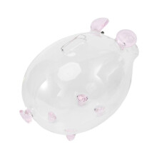 Tirelire cochon en verre transparent rose - Cadeau d'anniversaire mignon pour enfants