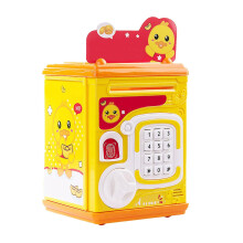 Tirelire portable jaune à empreinte digitale et code vocal pour enfants, idéale pour la maison et les