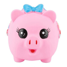 1 Tirelire Cochon en Peluche Douce et Dessin Animé, Cadeau pour Enfants (Rose)