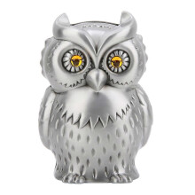 Tirelire en forme de hibou, en métal, artisanale, objet de décoration ou cadeau